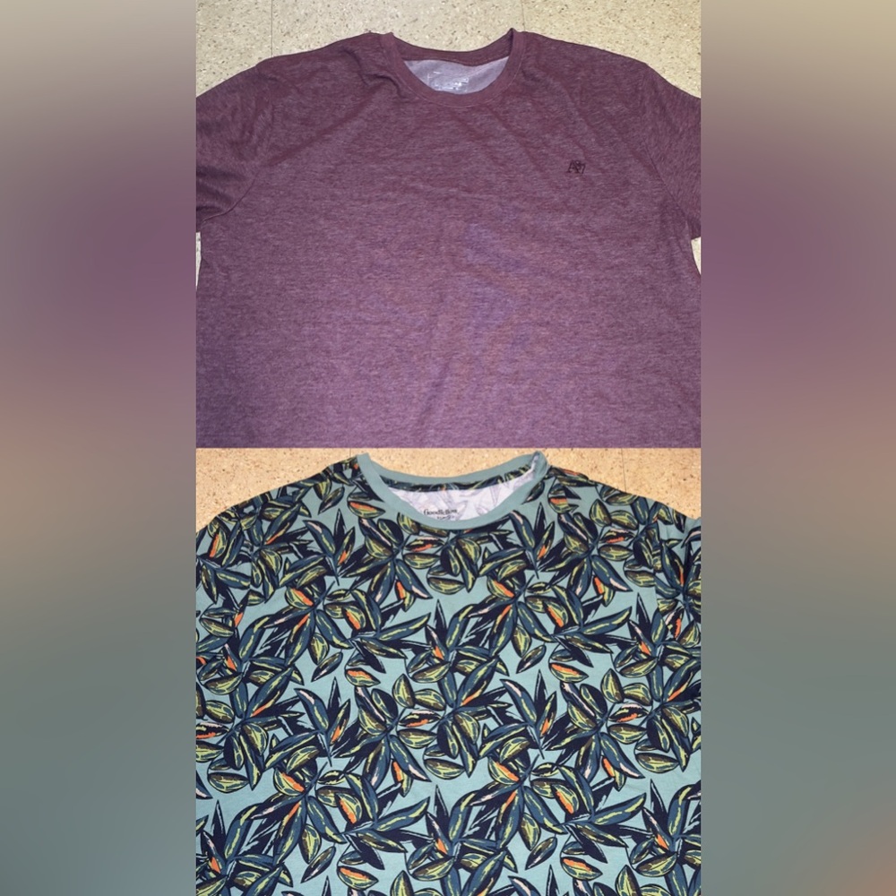 Lot Of 2 Mens Short Sleeve Casual Tropical Floral Shirt Size XL‎ Goodfellow Aero